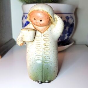 Mid Century Modern Pottery Salt Shaker Scandinavian Girl